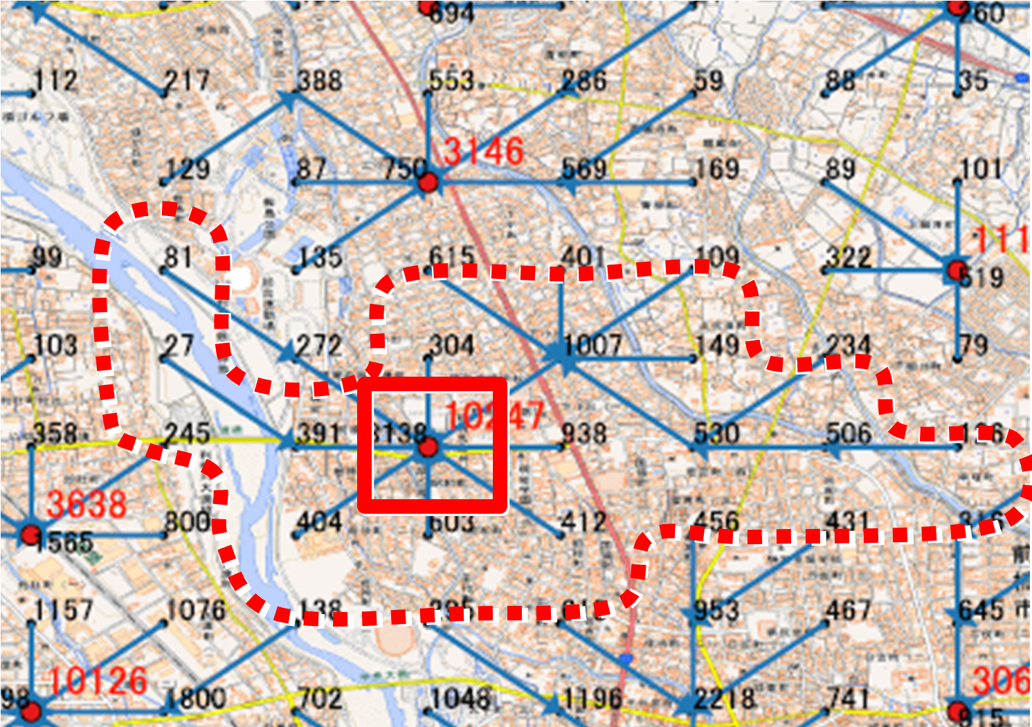 図5 拠点の抽出方法のイメージ